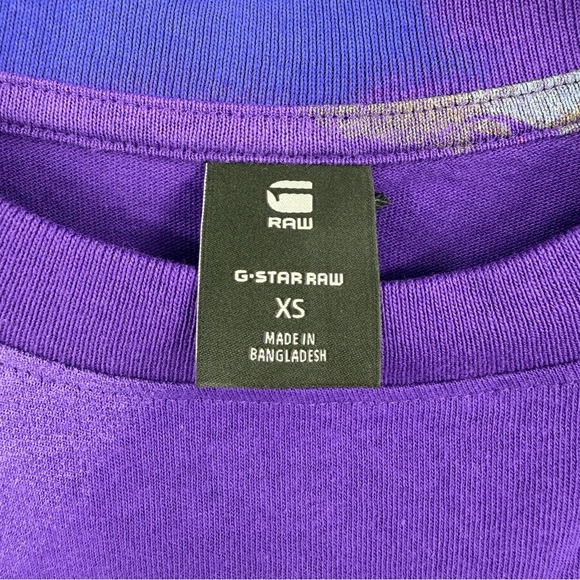 G-Star RAW Printed Boxy Eye Graphic Tee NWT Dark Violet Eye Dye XS - Picture 9 of 9